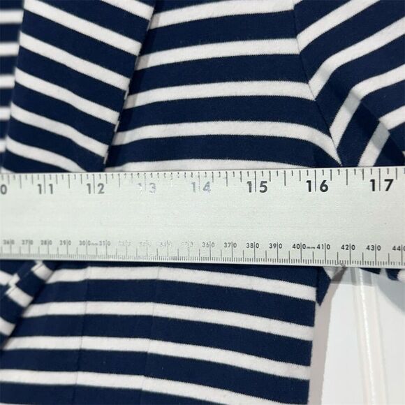 Lauren Ralph Lauren Blazer S Navy Stripe Knit Jacket Gold Button Nautical Preppy - Picture 5 of 8